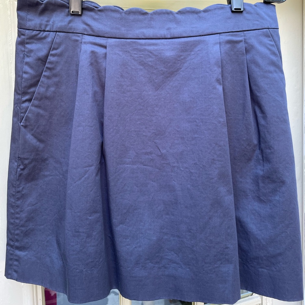 J. Crew, navy, pleated skirt with pockets, size 10